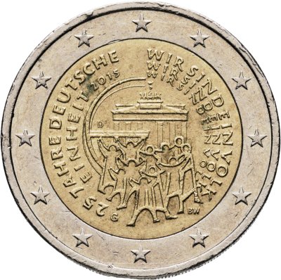 купить Германия 2 евро (euro) 2015 G 25 лет объединению Германии