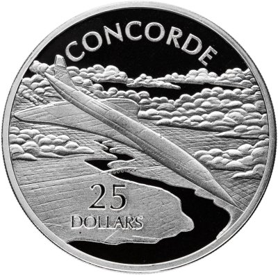 купить Соломоновы Острова 25 долларов (dollars) 2003 Proof "Самолёты - Aérospatiale-BAC Concorde Конкорд"