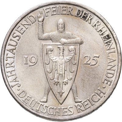 купить Германия 5 рейхсмарок (reichsmark) 1925 А "Тысячелетие Рейнской области"