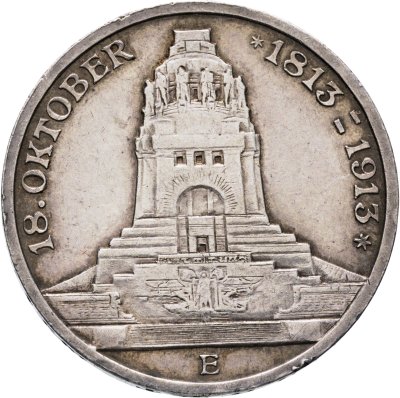 купить Германская империя, Саксония 3 марки (mark) 1913 "100 лет битвы при Лейпциге (битве народов)"