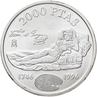 купить Испания 2000 песет (ptas) 1996 "250 лет со дня рождения Франсиско Гойя"