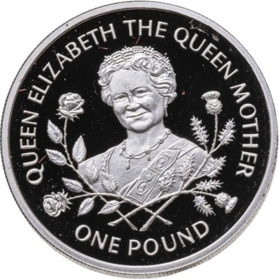 купить Гернси 1 фунт (pound) 1995 95 лет со дня рождения Королевы Матери