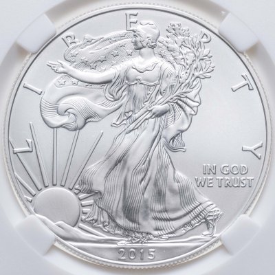 купить США 1 доллар 2015 "Американский серебряный орёл. Шагающая свобода" в слабе ННР MS67