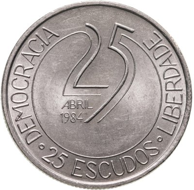 купить Португалия 25 эскудо 1984 «10 лет революции»