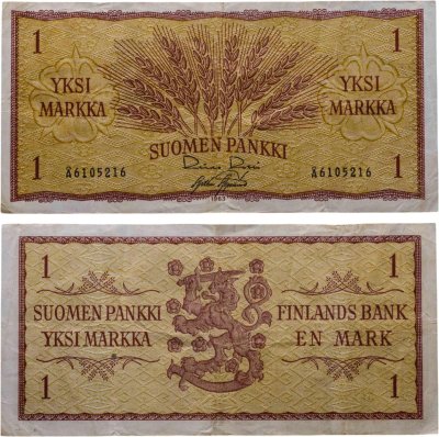 купить Финляндия 1 марок 1963