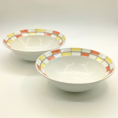 купить Пара салатников из столового сервиза "Молодежный", автор формы Н. А. Литвиненко, автор рисунка Ф. Н. Крохина, фаянс, роспись, Конаковский фаянсовый завод им. М.И. Калинина (ЗиК Конаково), СССР, 1962-1974 гг.