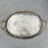 Купить Блюдо овальной формы с ручками и растительным декором в восточном стиле, латунь, гравировка, Египет, 1980-2000 гг.