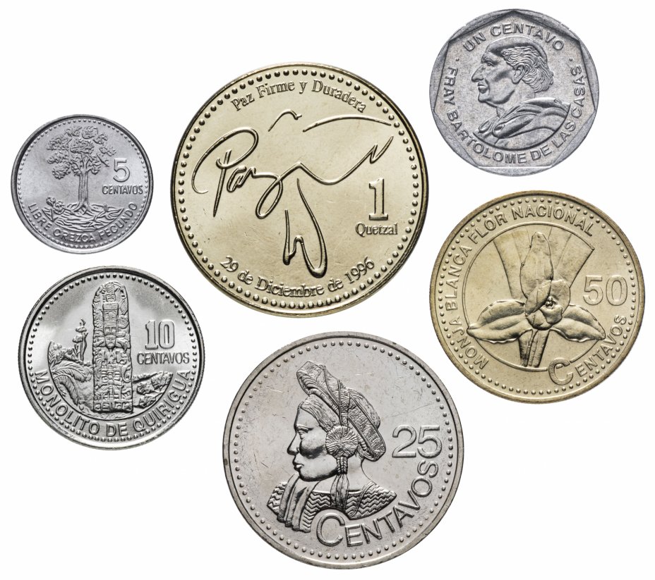 купить Гватемала набор монет 1999-2010 (6 штук, UNC)