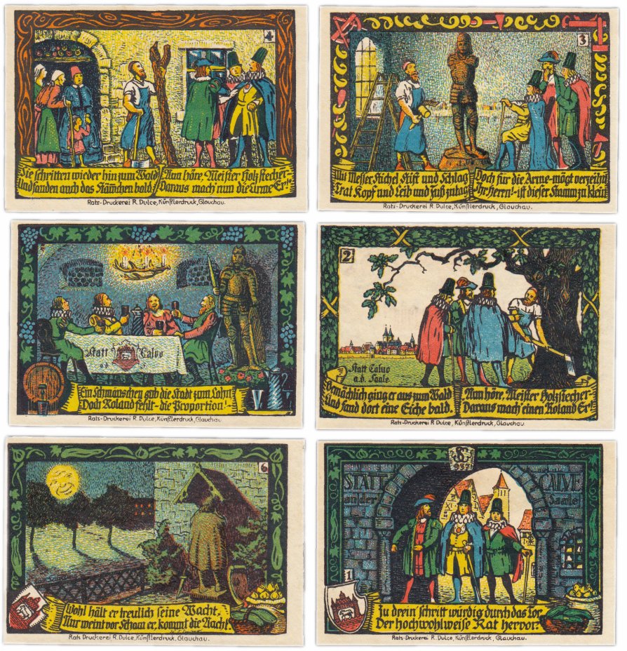 купить Германия (Саксония: Кальбе) набор из 6 нотгельдов 1921 (213.4/B1)