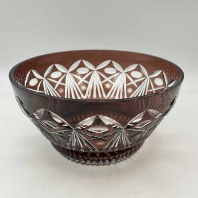 купить Ваза (конфетница), цветное стекло, алмазная грань, СССР, 1970-1990 гг.