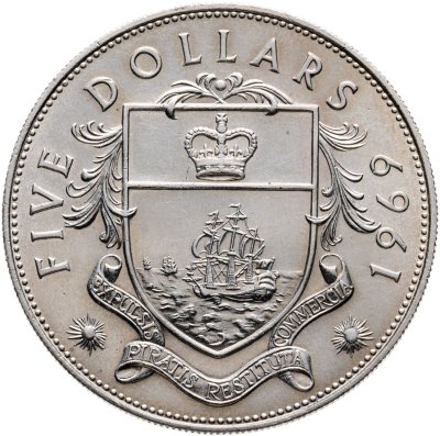 купить Багамские острова 5 долларов (dollars) 1969