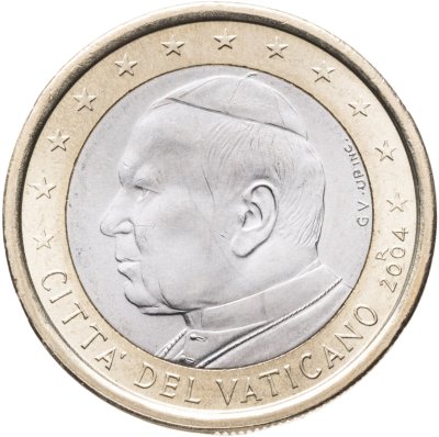 купить Ватикан 1 евро (euro) 2004 "Портрет Папы Иоана Павла II"