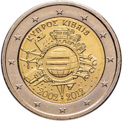 купить Кипр 2 евро 2012 "10 лет евро"