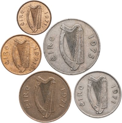 купить Ирландия набор монет для обращения 1971-1973 (5 шт.)