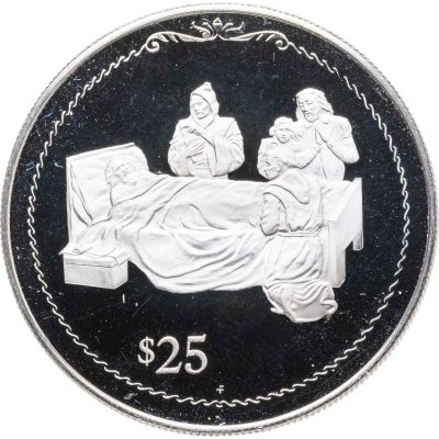 купить Британские Виргинские острова 25 долларов (dollar) 1992 "500 лет Открытию Нового Света. Колумб на кровати при смерти"