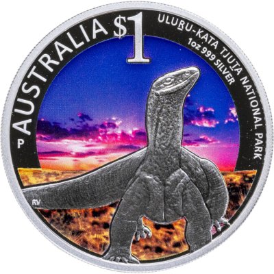 купить Австралия 1 доллар 2014 "Национальный парк Улуру — Ката-Тьюта - Варан", в футляре с сертификатом
