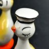 Купить Набор из четырех миниатюрных статуэток из композиции "Веселая семейка" ("Уточки"), фарфор, роспись, Барановский фарфоровый завод, СССР, 1950-1960 гг.