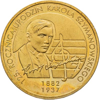 купить Польша 2 злотых 2007 "125 лет со дня рождения Кароля Шимановского"
