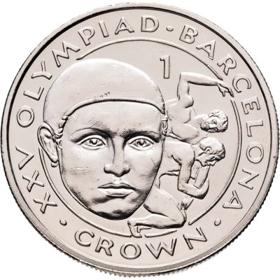 купить Гибралтар 1 крона (crown) 1991 XXV Летние Олимпийские игры, Барселона 1992 - Борьба