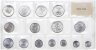 Купить Польша набор из 15 монет 1, 2, 5, 10, 20, 50 грош, 1, 2, 5, 10, 20 злотых (zlotych) 1949-1976 в запайке