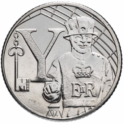 Купить Великобритания 10 пенсов 2018 "Английский алфавит - Y"