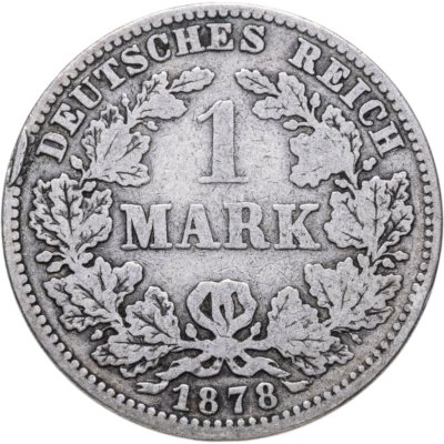 купить Германия 1 марка 1878 Знак монетного двора: "J" - Гамбург