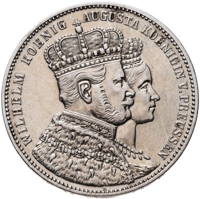 купить Германия, Пруссия 1 союзный талер (vereinstaler) 1861 "Коронация Вильгельма I и Августы"