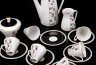 Купить Сервиз кофейный c минималистичным геометрическим декором на 6 персон (15 предметов), фарфор, крытье, деколь, золочение, Freiberger Porzellan, ГДР, 1960-1990 гг.