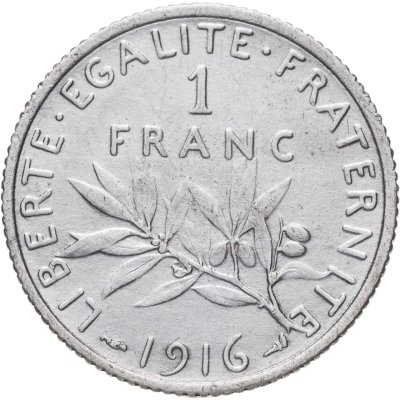 купить Франция 1 франк (franc) 1916