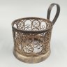 Купить Подстаканник, выполненный в технике ажурной скани, в оригинальной коробке с талоном, мельхиор (медь-никель), Казаковская артель «Металлист», СССР, 1960-1990 гг.