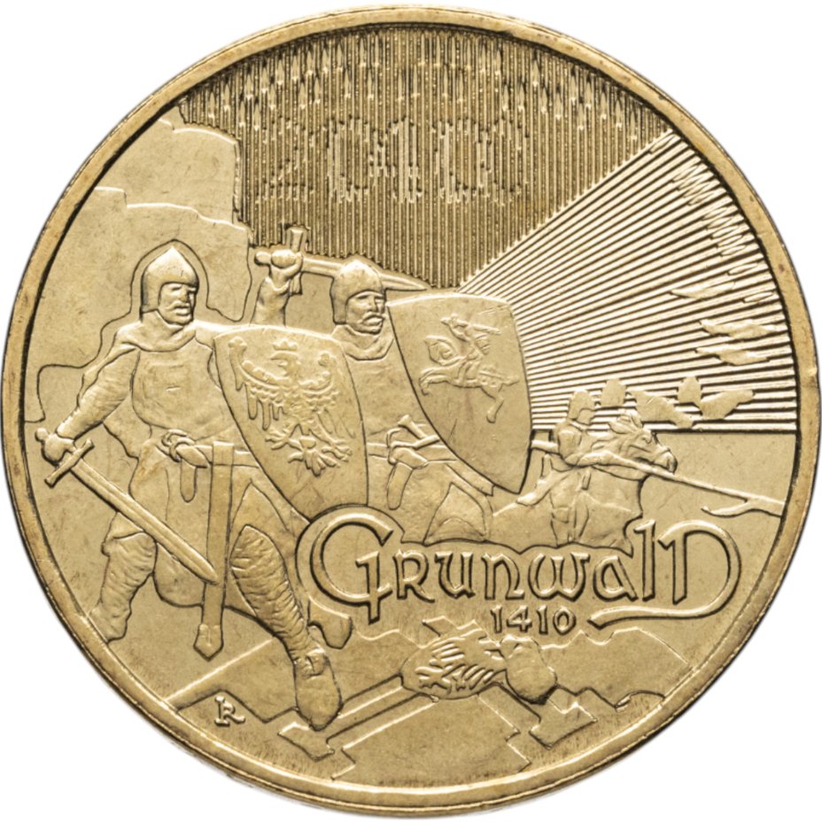 купить Польша 2 злотых 2010 [KM#Y.732] Великие сражения: Грюнвальдская битва и битва при Клушине
