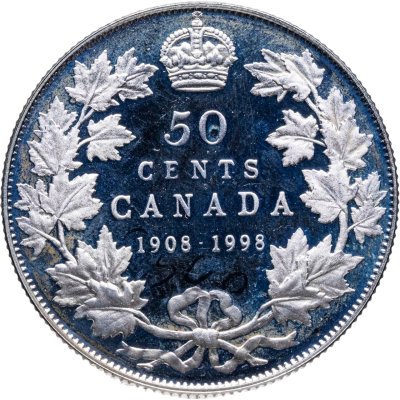 купить Канада 50 центов (cents) 1998 "90 лет Канадскому Королевскому двору"