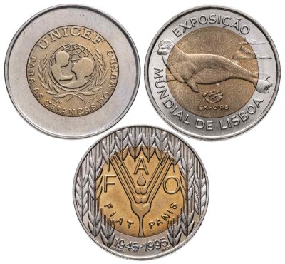 купить Португалия набор из 3 памятных монет 100 эскудо 1995-1999