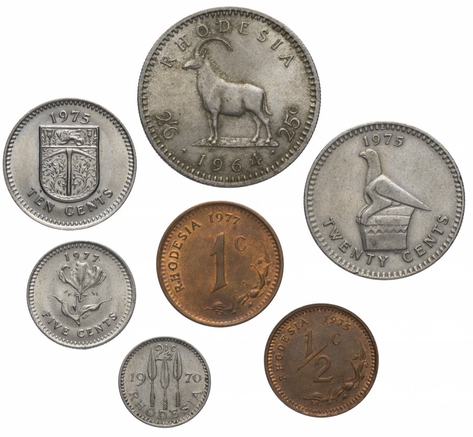 купить Родезия набор из 7 монет 1964-1977