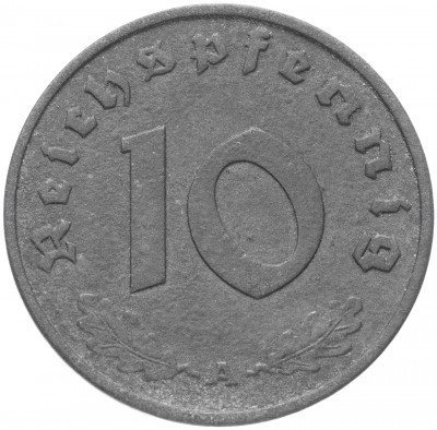 купить Фашистская Германия (Третий Рейх) 10 рейх пфеннигов 1942 "А"