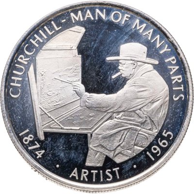 купить Фолклендские острова 50 пенсов (pence) 2005 "Уинстон Черчилль - разносторонний человек. Художник"
