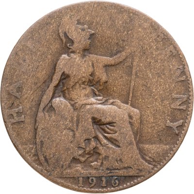 купить Великобритания 1/2 пенни (penny) 1916