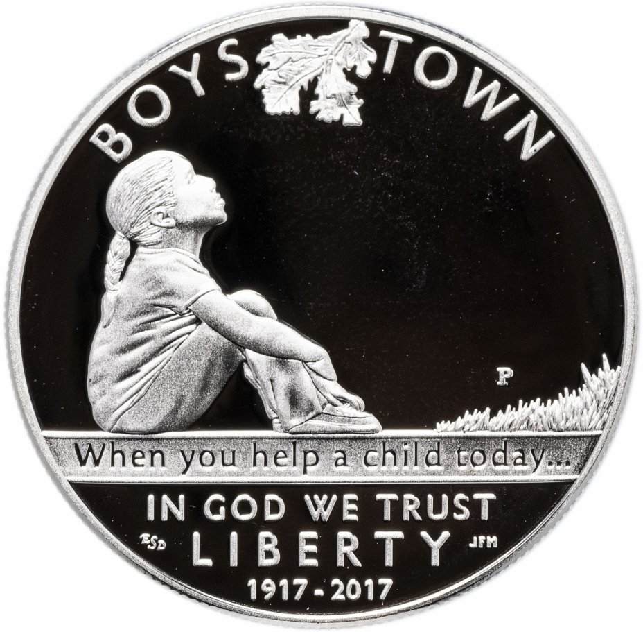 купить США 1 доллар (dollar) 2017 P 100 лет организации "Boys Town"  Proof