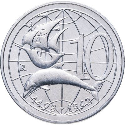 купить Сан-Марино 10 лир (lire) 1992 "500 лет открытию Америки"