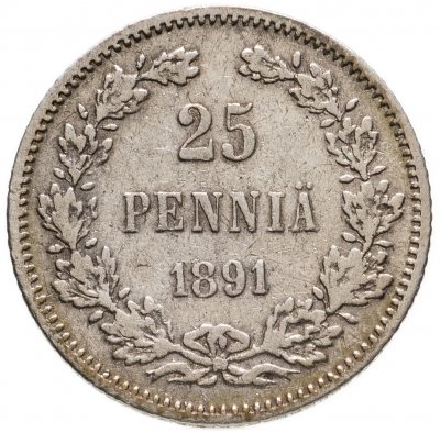 Купить 25 пенни (pennia) 1891 L
