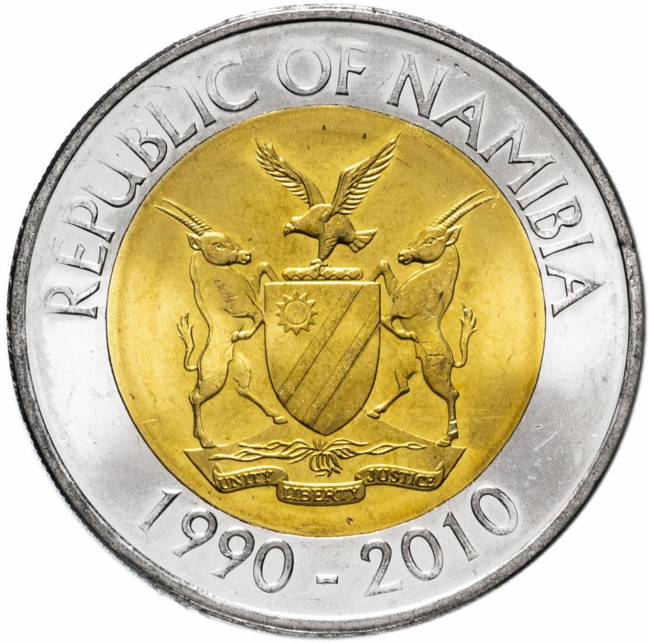 купить Намибия 10 dollars (долларов) 2010 "20-летие Банка"