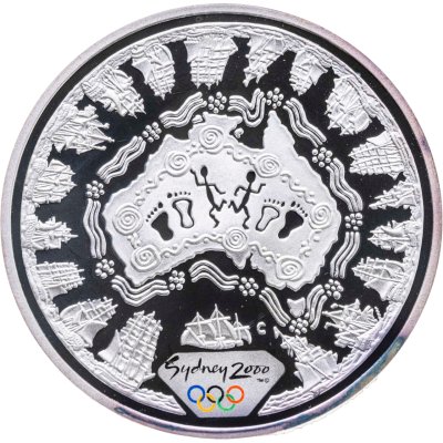 купить Австралия 5 долларов (dollars) 2000 "Олимпийские игры в Сиднее - Контуры стран в кружках"