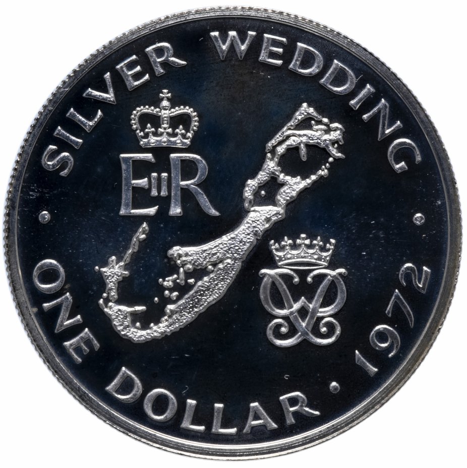 купить Бермудские острова 1 доллар 1972 "Королевская серебряная свадьба"