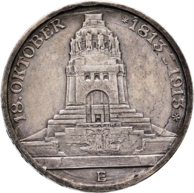 купить Германская империя, Саксония 3 марки (mark) 1913 "100 лет битвы при Лейпциге (битве народов)"