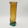 Купить Ваза «Витая» янтарно-голубой расцветки, цветное стекло, Ленинградский стекольный комбинат «Победа» (Колпино), СССР, 1970-1980 гг.
