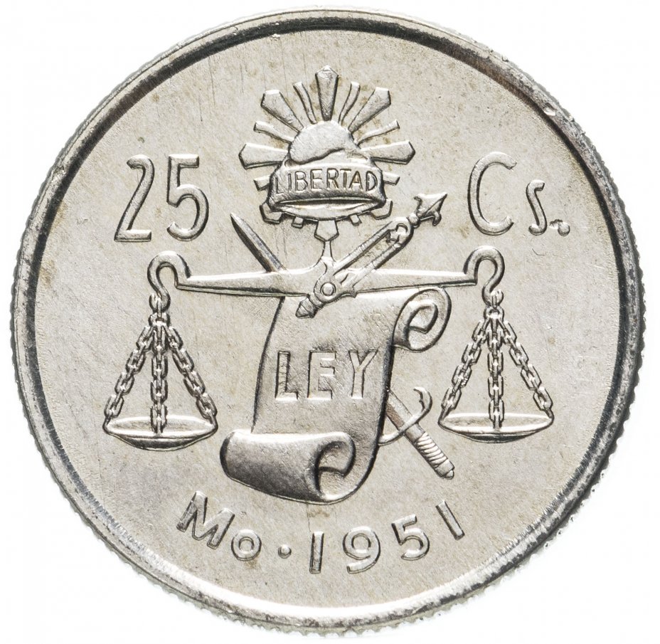 купить Мексика 25 центаво (centavos) 1951