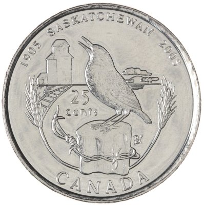 купить Канада 25 центов (cents) 2005 "100 лет провинции Саскачеван"