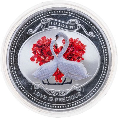 купить Остров Ниуэ 2 доллара 2010 «Любовь навсегда. Лебеди»