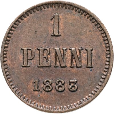 купить 1 пенни (penni) 1883 монета для Финляндии