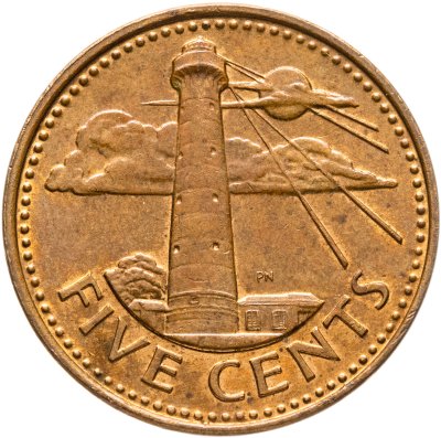 купить Барбадос 5 центов (cents) 1988